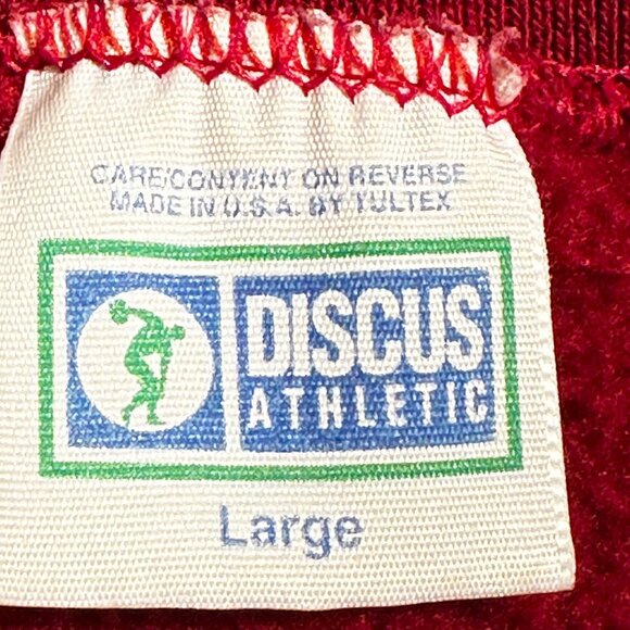 Vintage Discus Athletic Large Red Crewneck Sweatshirt Made In USA - Picture 3 of 9